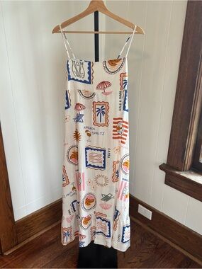 Label of Love Aperol Italian Vacation Linen Blend Maxi Dress Women’s S NWT